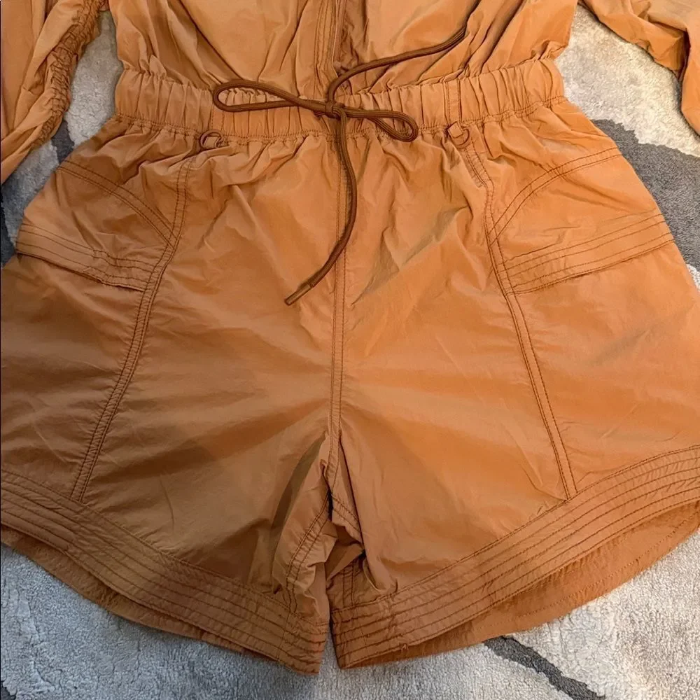 NWOT Free People In The Wild Shortsie Romper Long Sleeve One Piece